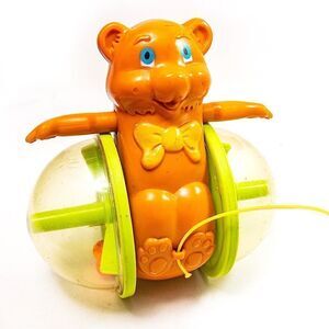 Vintage Fisher-Price Bob-Along Bear 1978 Rattle Pull Toy